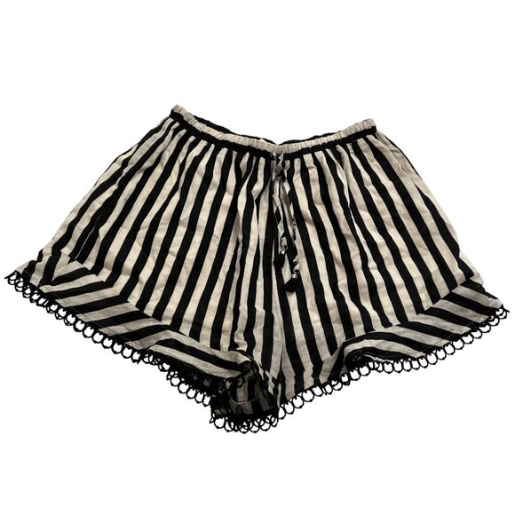 Zimmermann Striped Shorts in Black White